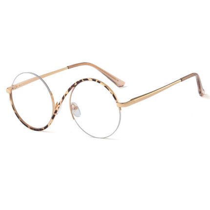 Lunettes optiques anti-bleu à demi-monture en métal