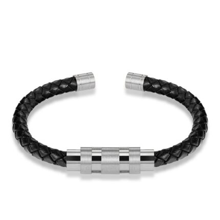 Bracelet en acier noir doré et à boucle tournante en titane à la mode pour hommes
