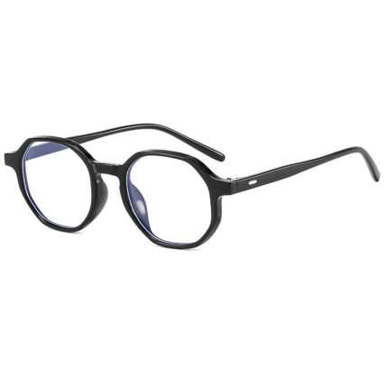 Lunettes optiques en plastique. Lunettes polygonales à la mode