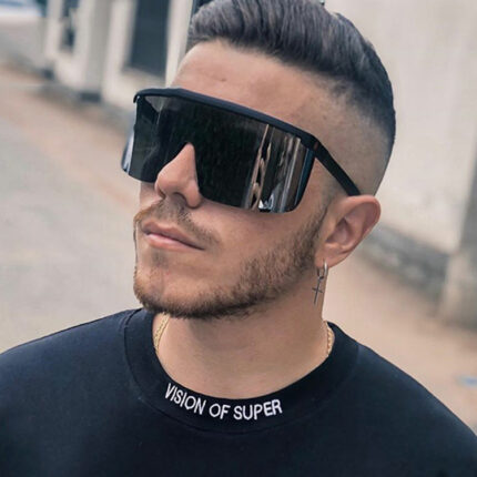 Lunettes de soleil à monture surdimensionnée à la mode pour hommes et femmes