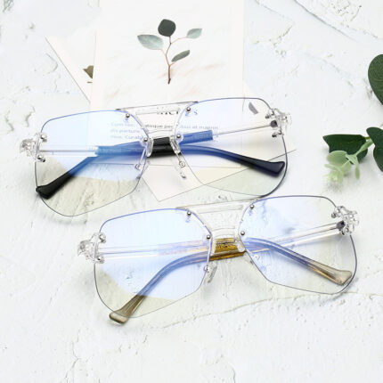 Lunettes plates sans monture à la mode pour hommes