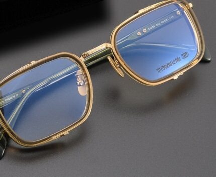 Lunettes d’affaires rétro artisanales en titane