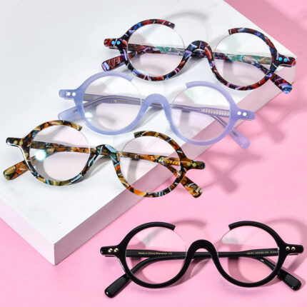 Lunettes anti-lumière bleue en forme à verres plats à la mode pour femmes