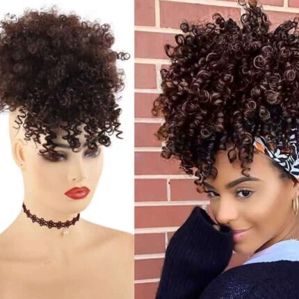 Pince à chignon pour cheveux bouclés avec franges