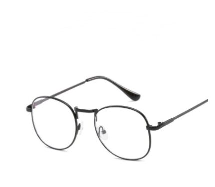 Lunettes décoratives à cadre rond rétro avec verres plats