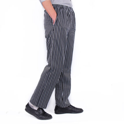 Pantalon de chef noir entièrement élastique