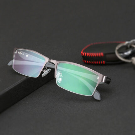 Lunettes en métal ultra-légère à demi-cerclage