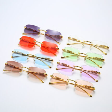 Lunettes de soleil en métal rétro. Lunettes transfrontalières de style tendances