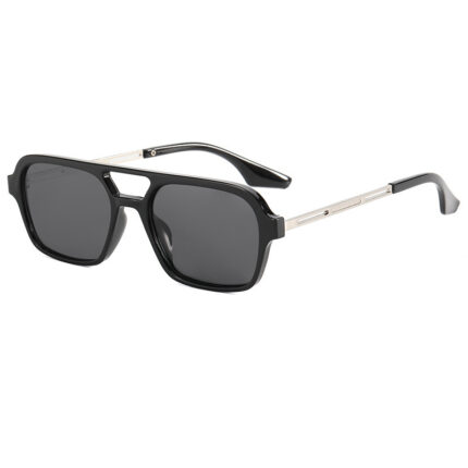 Lunettes de soleil aux couleurs unies à double faisceaux