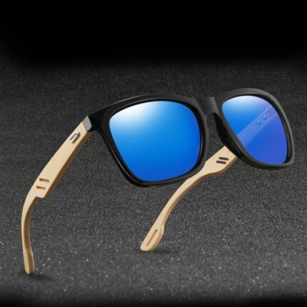 Lunettes de soleil en bois coloré à la mode pour hommes et femmes
