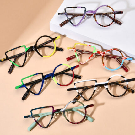 Lunettes en forme triangle rond tendances pour hommes et femmes