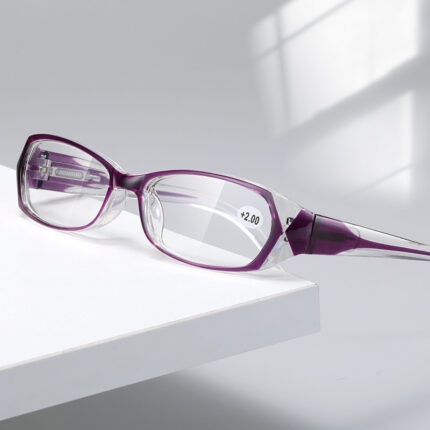 Lunettes de lecture à ressort en résine rétro bleu clair à la mode pour dames