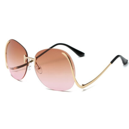 Lunettes de soleil sans monture à branche incurvée