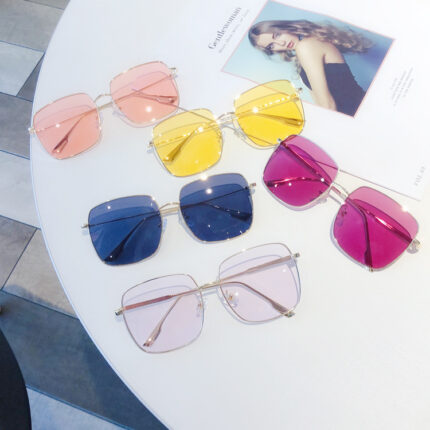 Lunettes roses transparentes à la mode pour hommes et femmes