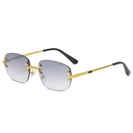 Lunettes de soleil sans cadre en métal tendances pour hommes et femmes