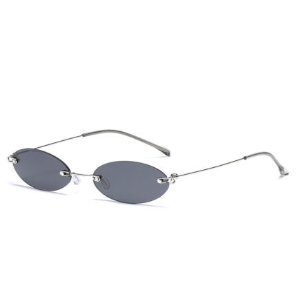 Lunettes de soleil sans monture ovales à la mode pour hommes et femmes