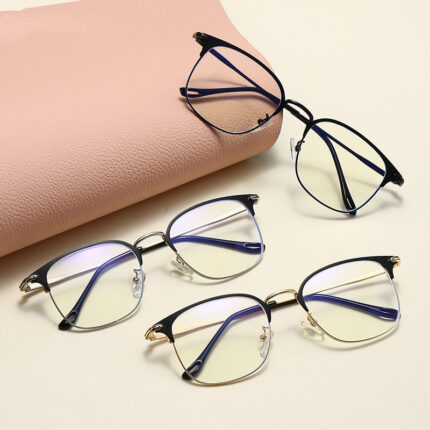 Lunettes optiques rétro carrée anti-lumière bleue pour myopie