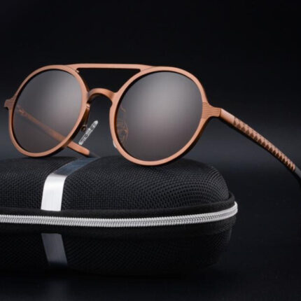 Lunettes de soleil rétro en aluminium à la mode pour hommes
